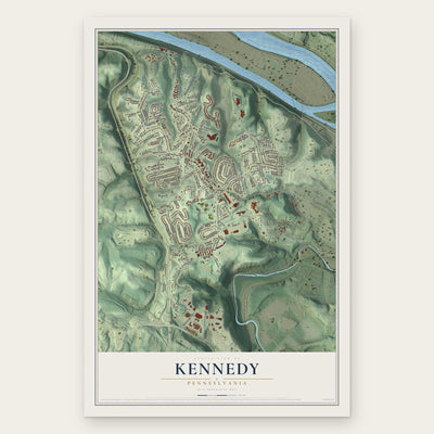 Kennedy, Pennsylvania map print, the full design