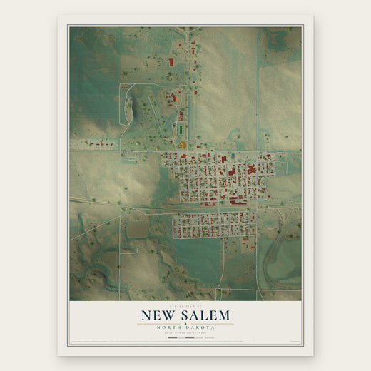 New Salem, North Dakota map print, the full design