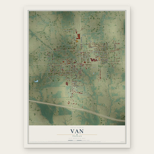 Van, Texas map print, the full design