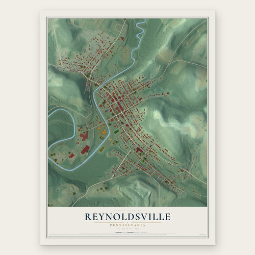 Reynoldsville, Pennsylvania map print, the full design