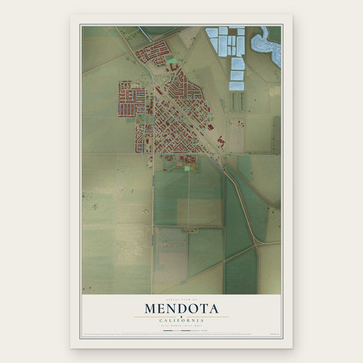 Mendota, California map print, the full design