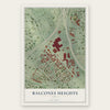 Balcones Heights, Texas map print, the full design