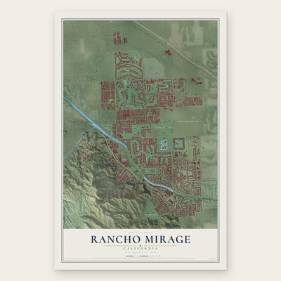 Rancho Mirage, California map print, the full design