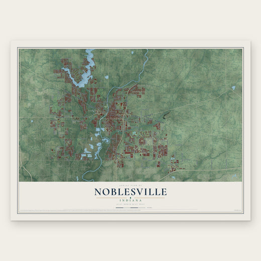 Noblesville, Indiana map print, the full design