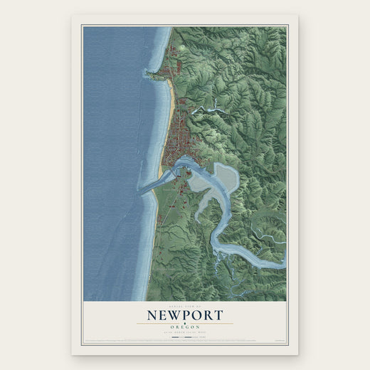 Newport, Oregon map print, the full design