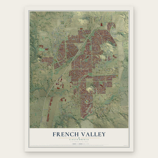 French Valley, California map print, the full design