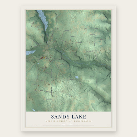 Sandy Lake, Mercer County, Pennsylvania map print, the full design