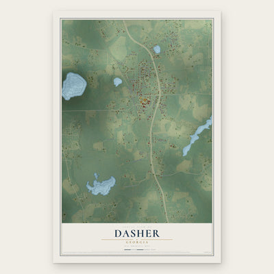 Dasher, Georgia map print, the full design