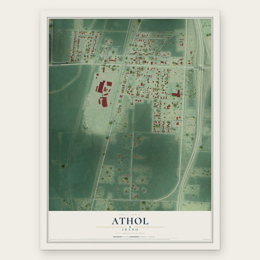 Athol, Idaho map print, the full design