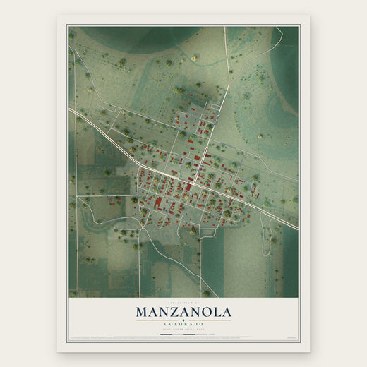 Manzanola, Colorado map print, the full design