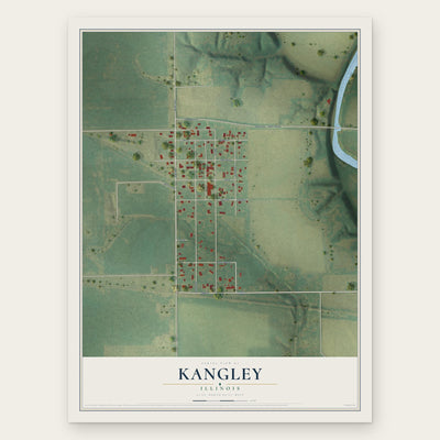 Kangley, Illinois map print, the full design
