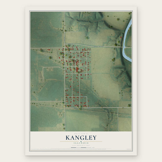 Kangley, Illinois map print, the full design