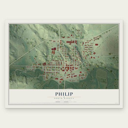 Philip, South Dakota map print, the full design