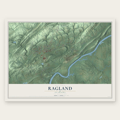 Ragland, Alabama map print, the full design