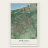 Portage, Indiana map print, the full design