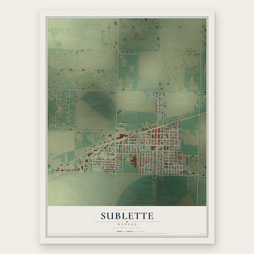 Sublette, Kansas map print, the full design