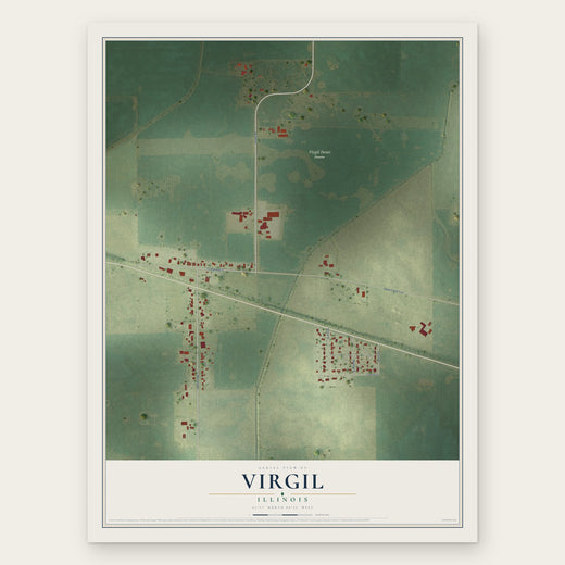 Virgil, Illinois map print, the full design