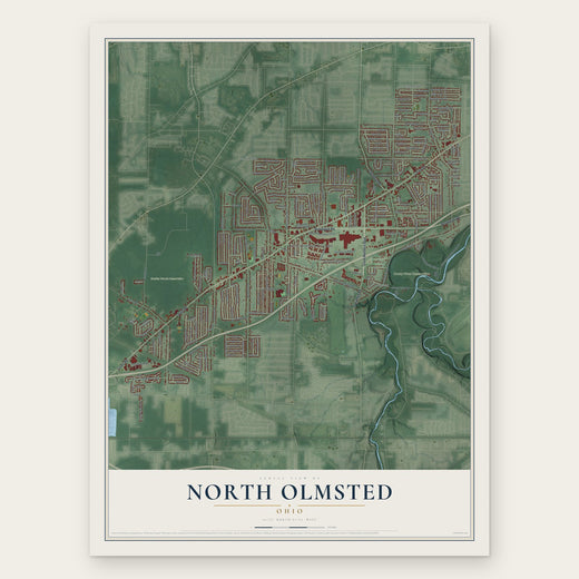 North Olmsted, Ohio map print, the full design
