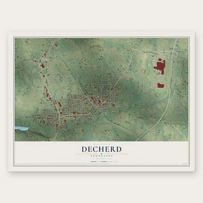Decherd, Tennessee map print, the full design