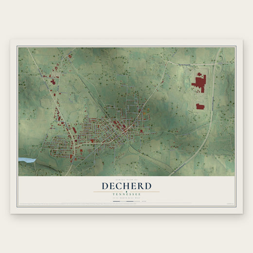Decherd, Tennessee map print, the full design