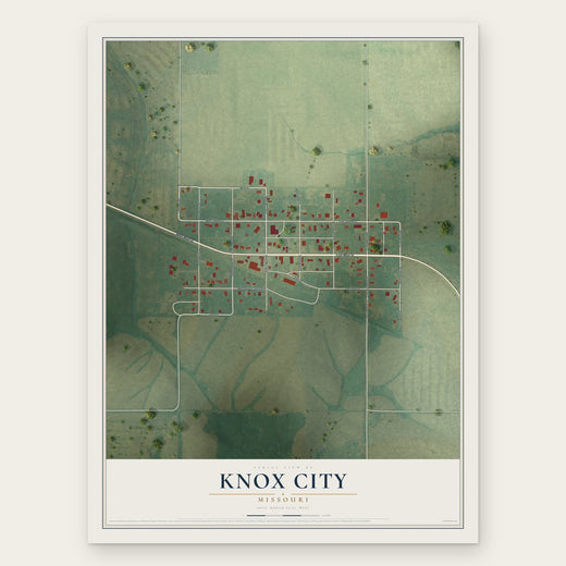 Knox City, Missouri map print, the full design