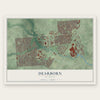 Dearborn, Michigan map print, the full design