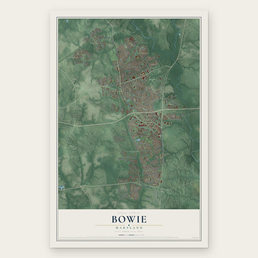 Bowie, Maryland map print, the full design