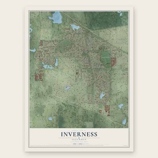 Inverness, Illinois map print, the full design