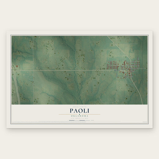 Paoli, Oklahoma map print, the full design
