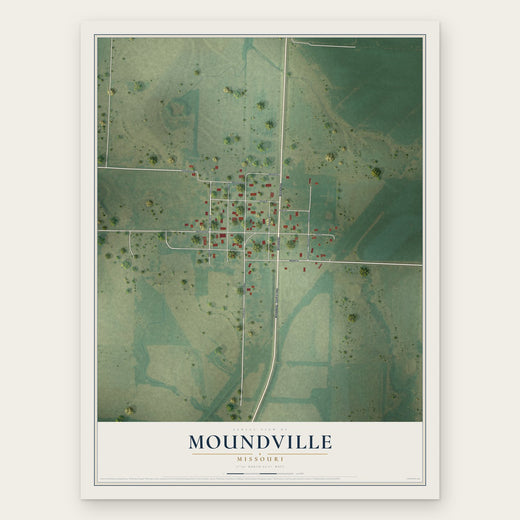 Moundville, Missouri map print, the full design