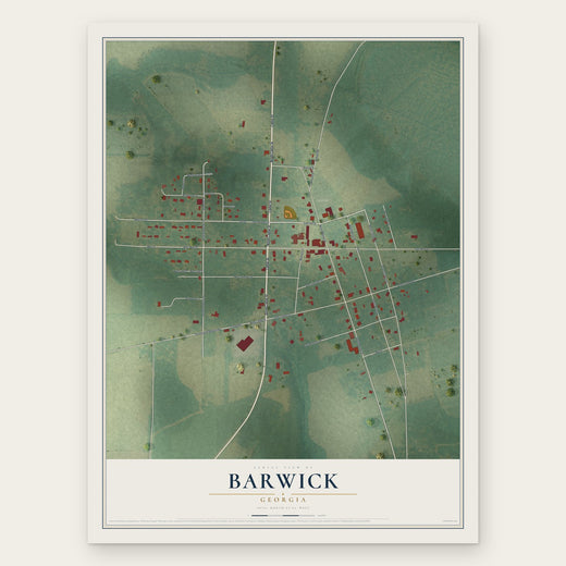 Barwick, Georgia map print, the full design