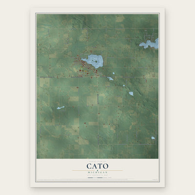 Cato, Michigan map print, the full design