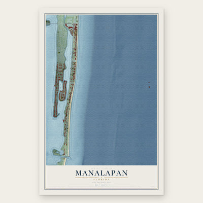 Manalapan, Florida map print, the full design