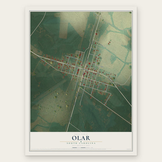 Olar, South Carolina map print, the full design
