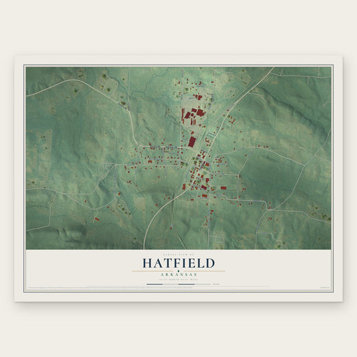 Hatfield, Arkansas map print, the full design