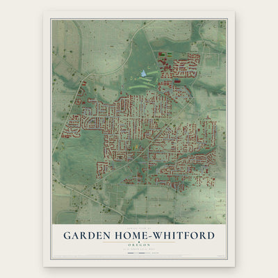 Garden Home-Whitford, Oregon map print, the full design