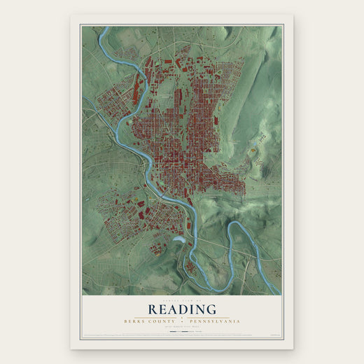 Reading, Berks County, Pennsylvania map print, the full design