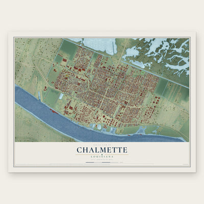 Chalmette, Louisiana map print, the full design