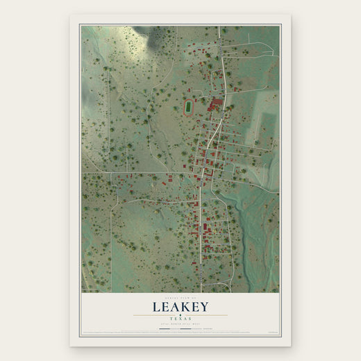 Leakey, Texas map print, the full design