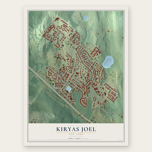 Kiryas Joel, New York map print, the full design