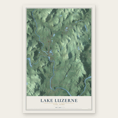 Lake Luzerne, New York map print, the full design