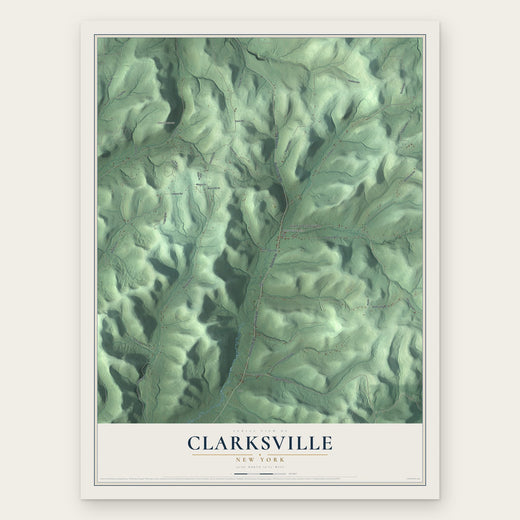 Clarksville, New York map print, the full design