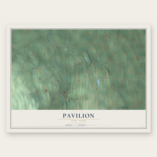 Pavilion, New York map print, the full design