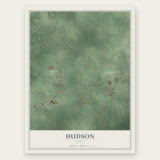 Hudson, Texas map print, the full design