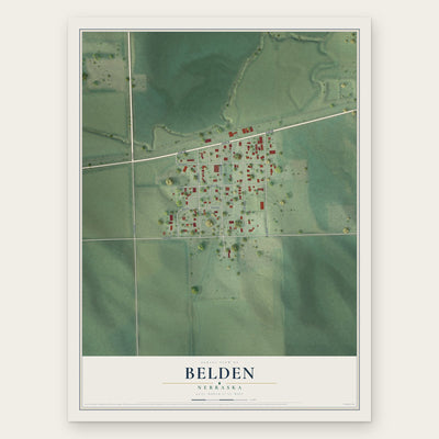 Belden, Nebraska map print, the full design