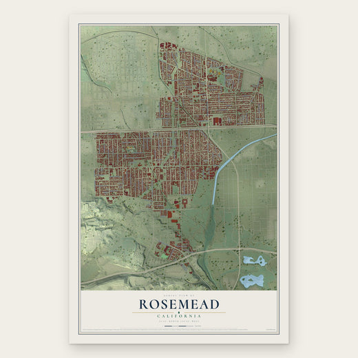 Rosemead, California map print, the full design