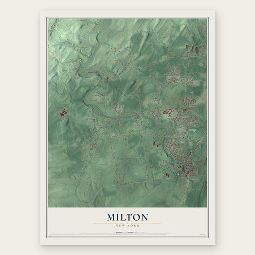 Milton, New York map print, the full design