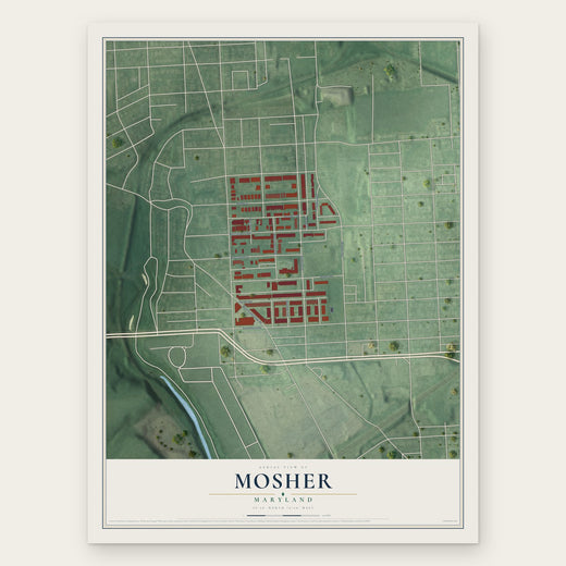 Mosher, Maryland map print, the full design