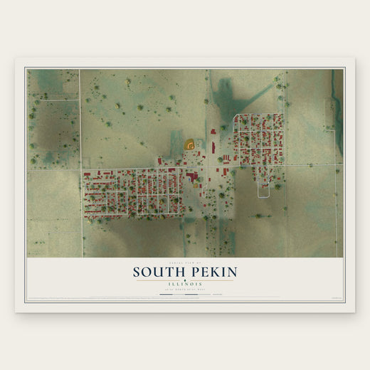 South Pekin, Illinois map print, the full design