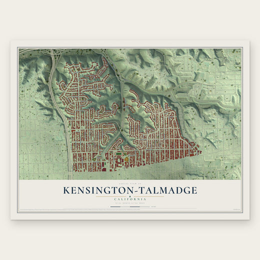 Kensington-Talmadge, California map print, the full design